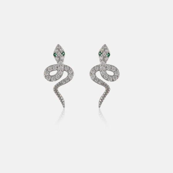 Pure Silver 925 Earring With Snake Design For Women's
