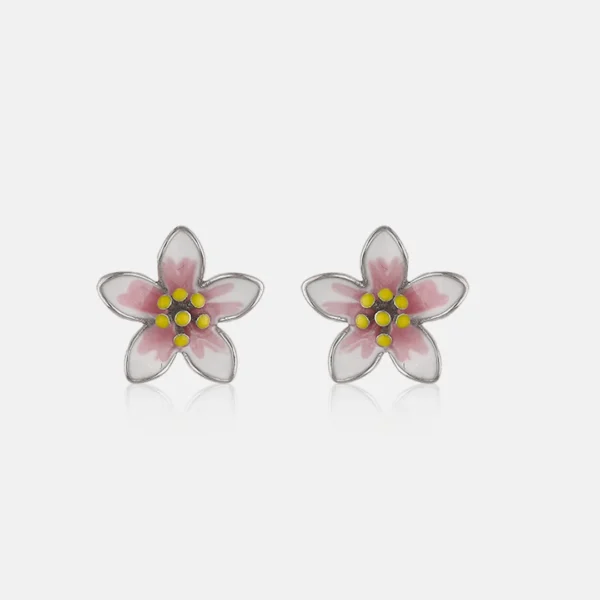 Pure Silver 925 Earring With Colourful Flower Design For Women's