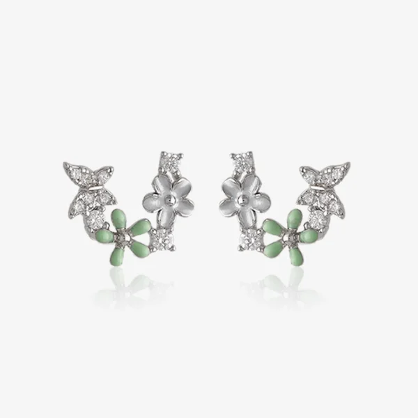 Pure Silver 925 Earring With Colourful Tree Leaf Design For Women’s