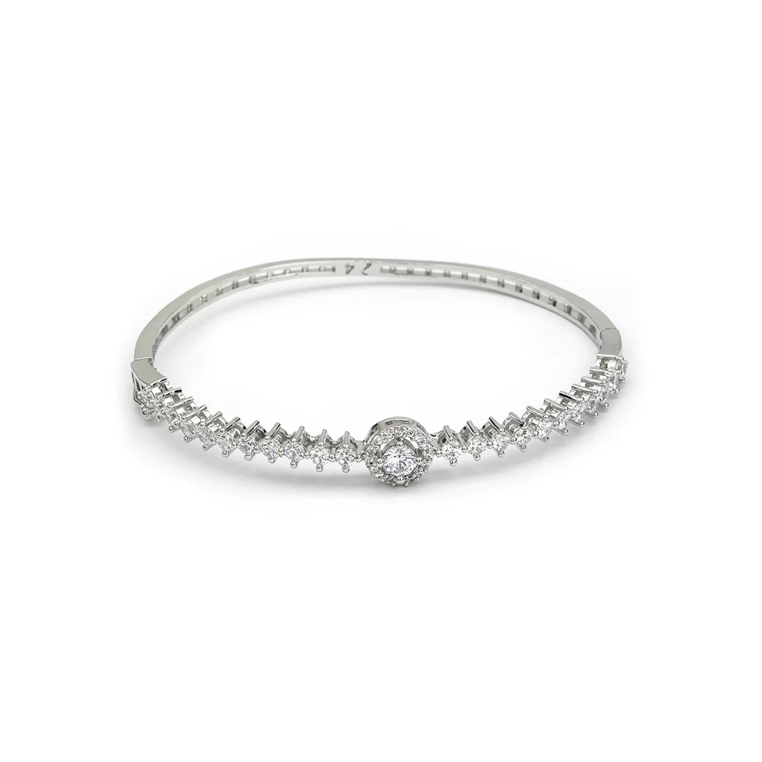 Crafted Bracelet With Multiple White Stone Studded For Women's