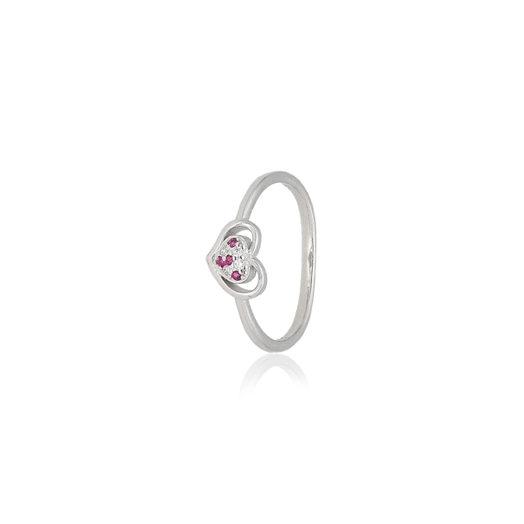 925 Sterling Silver With Heart Shape Multi Stone Studded For Womens