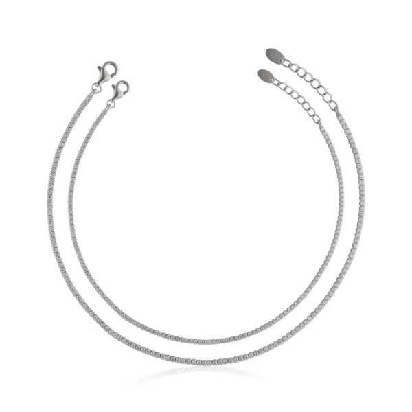 925 Sterling Pure Silver Plain Payal For Womens