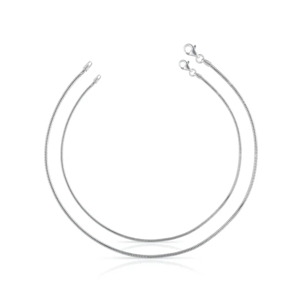 925 Sterling Silver Payal In Snake Design For Womens