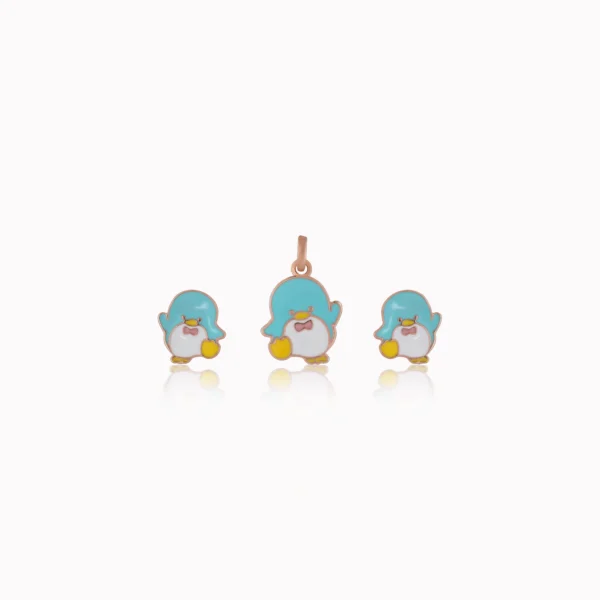 925 Sterling Silver stone studded Pendant Tops With cute Penguin charm design