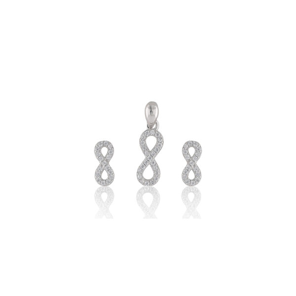 925 Sterling Silver with  Stone studded  Infinity design Tops For Womens